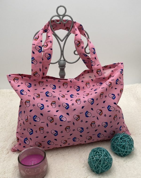 tote bag rose bouches